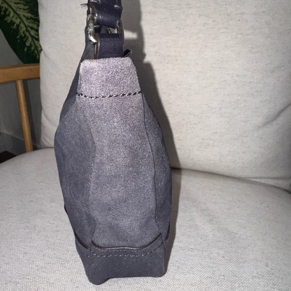 Coach Parkside Hobo Gray Shimmery Brushed Leather Shoulder Crossbody Bag #36897E